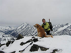 Suzanne  And Sadie On The Summit Of Navaho Peak